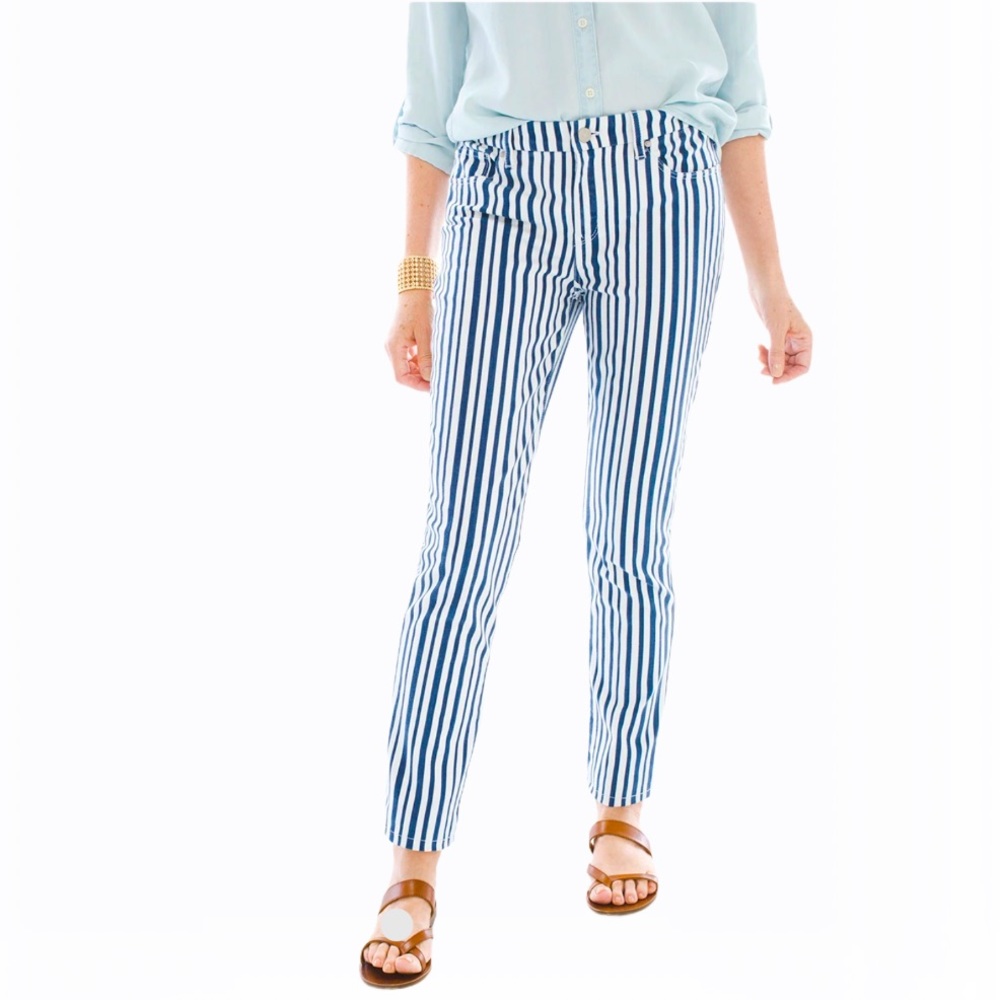 Chico’s So Slimming Striped Girlfriend Jeans - 6 - Picture 3 of 17